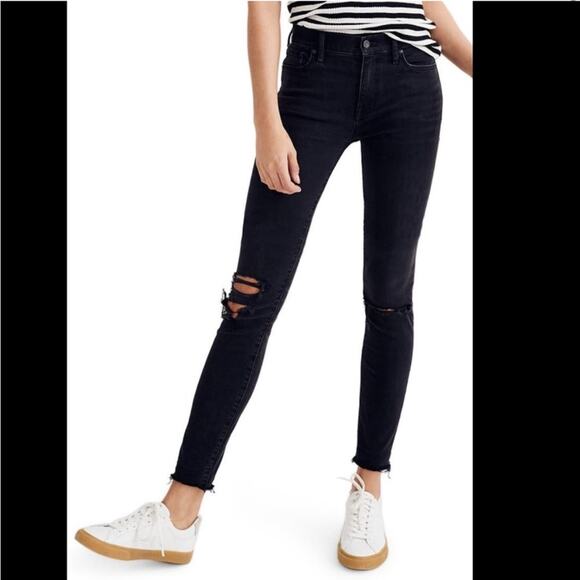 Madewell 9” High-Rise Black Skinny Jeans size 26 - Picture 3 of 13